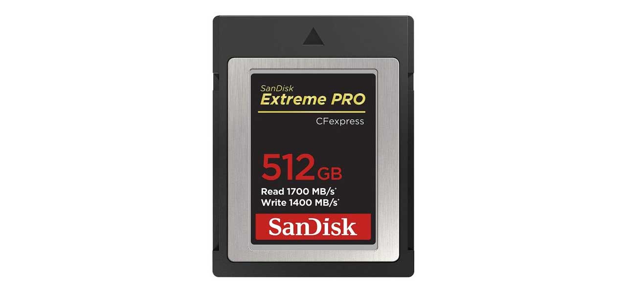 SanDisk Extreme Pro CFexpress cards listed on Amazon