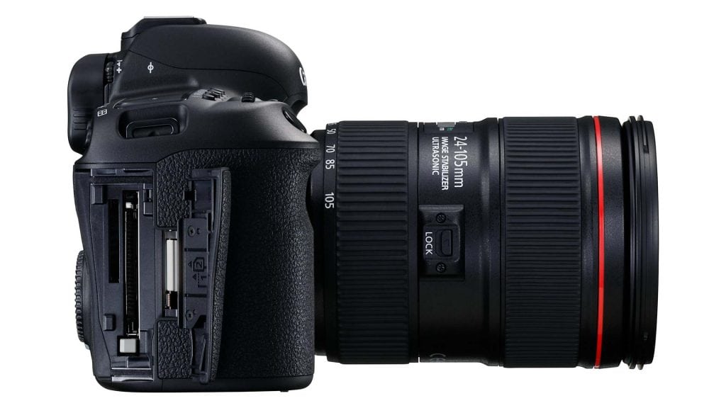 Canon 5D Mark IV side card ports open