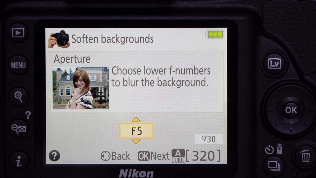 Nikon D3400 Guide mode
