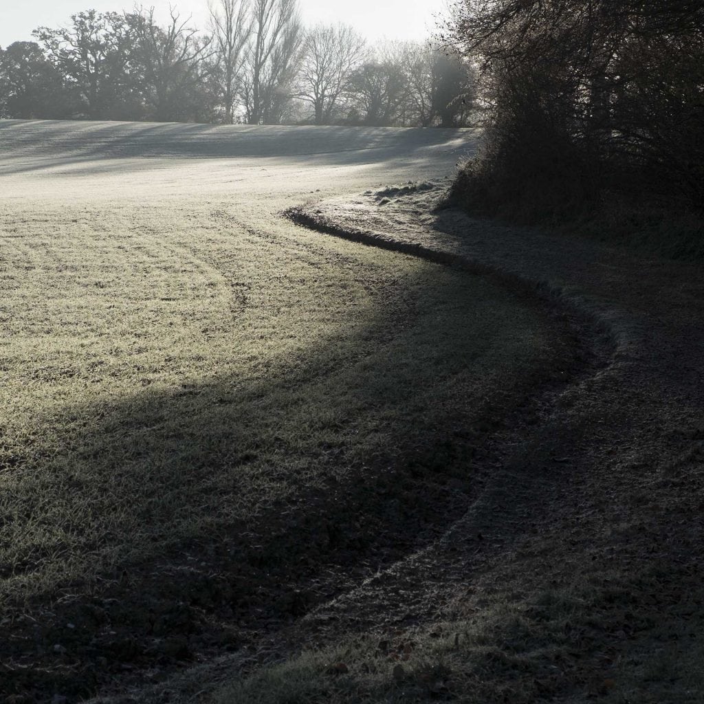 A path in a frosty field