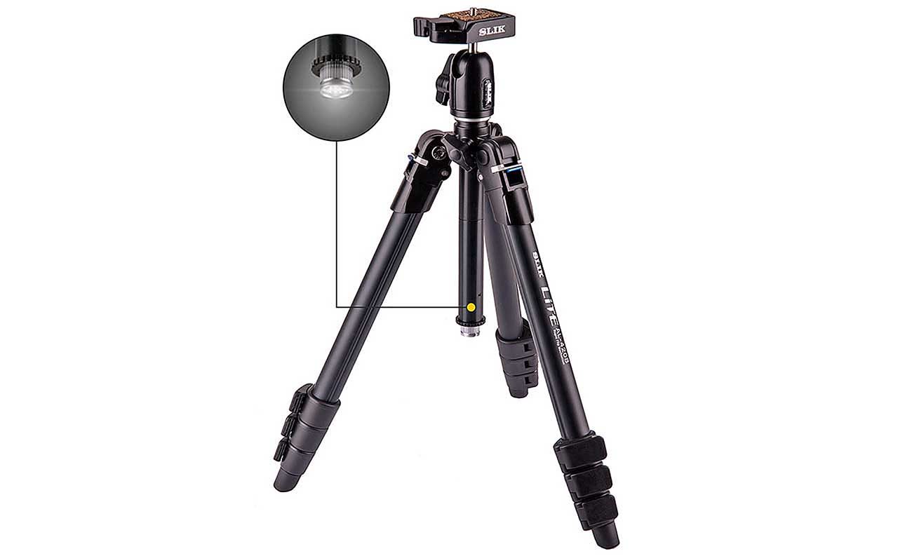 New Slik LITE Travel tripods feature built-in LED torch