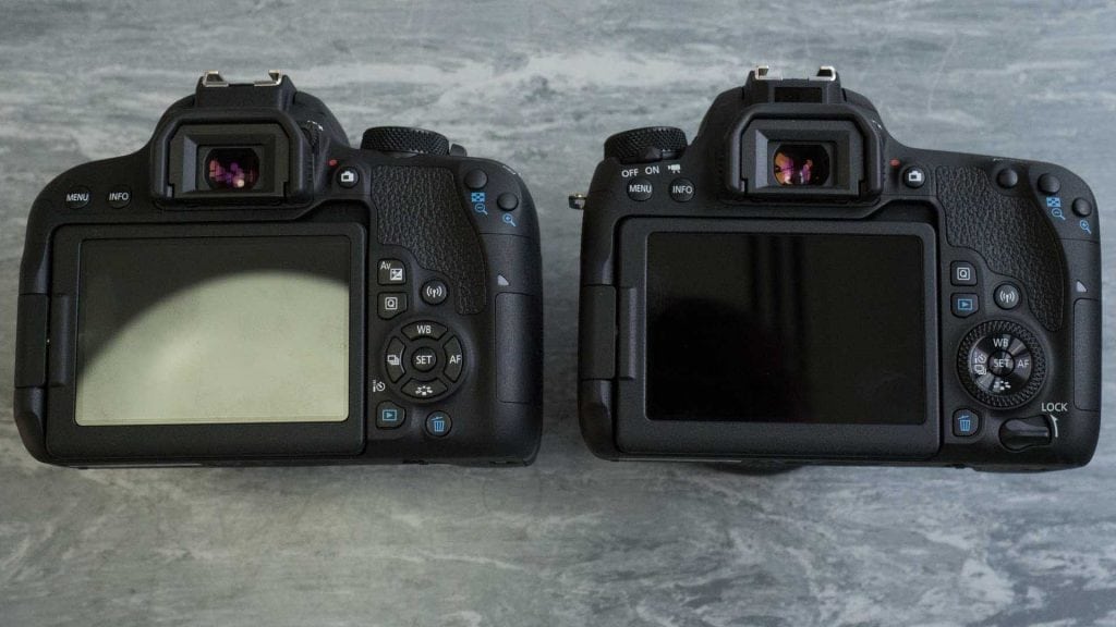 Canon EOS 800D (left) and Canon 77D (right)