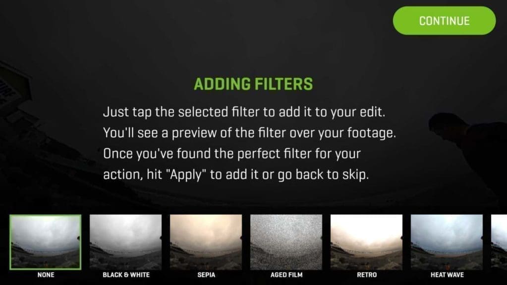 360Fly 4K Review: App filters