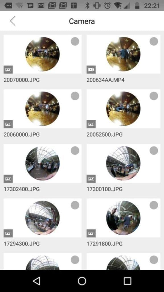 Images within the Detu Twin Camera app