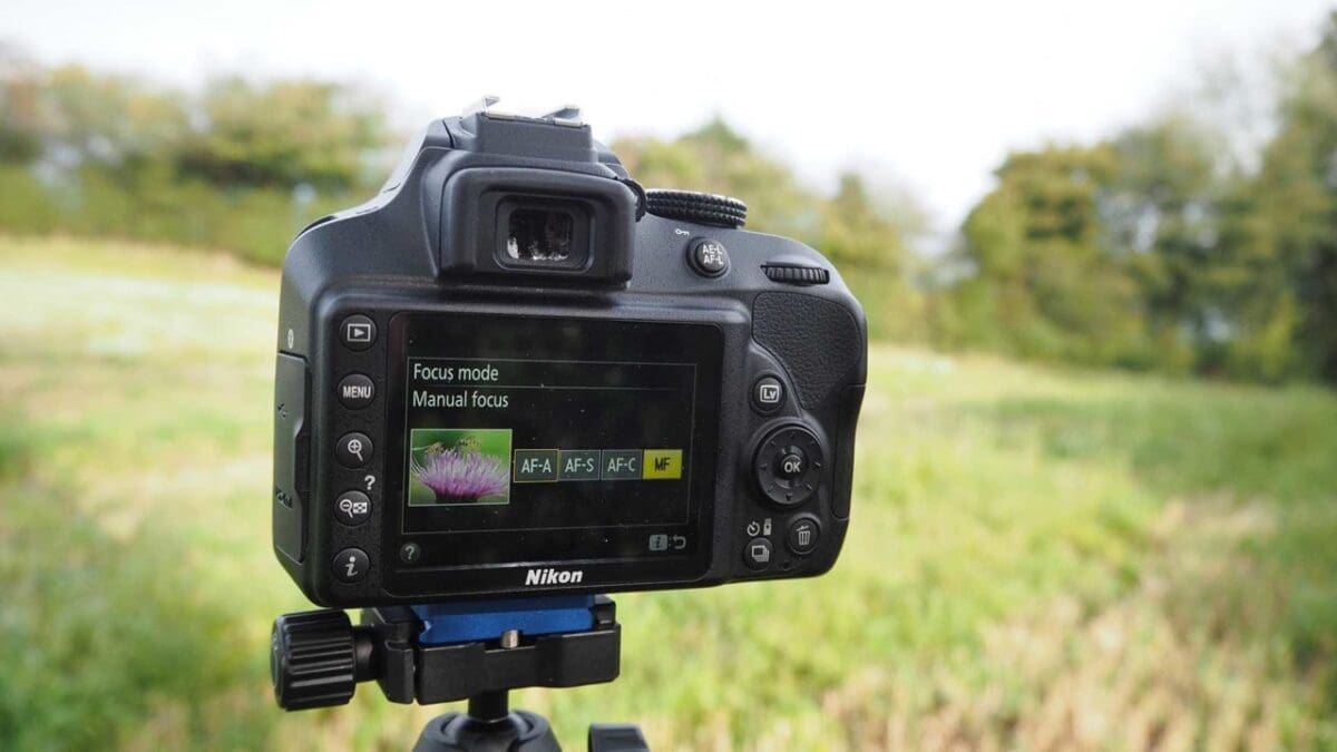 How to set the Nikon D3400 focus mode: select AF mode option