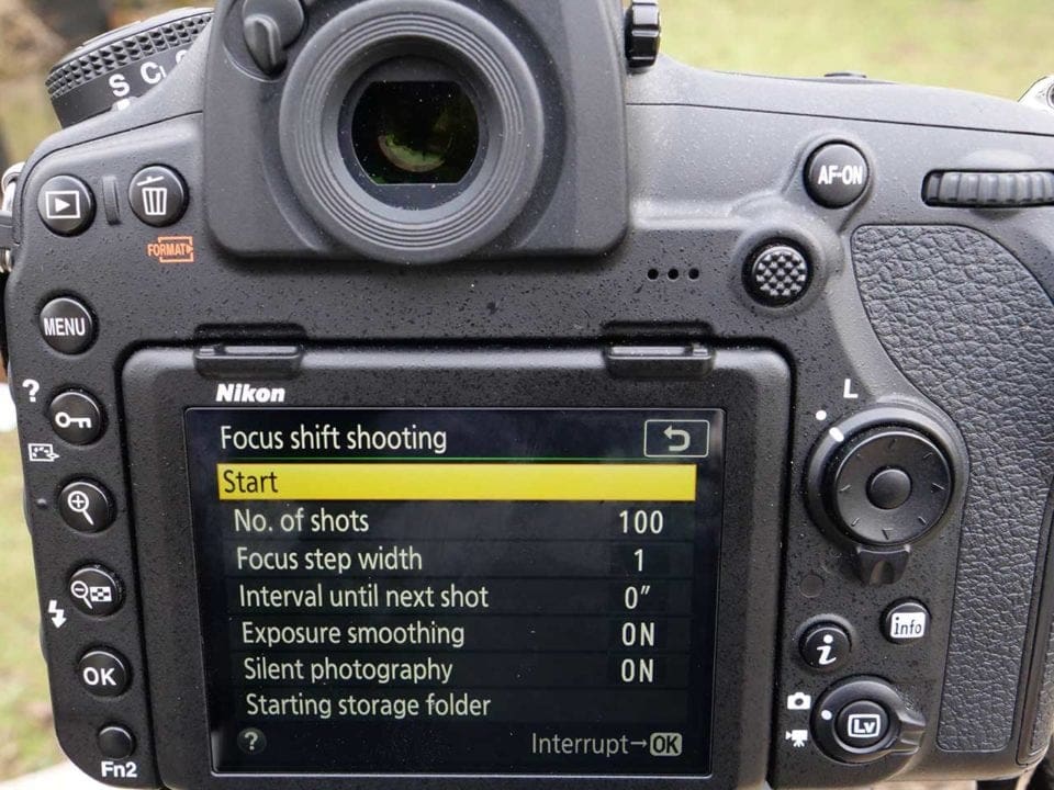 Nikon 850 Focus Shift: Start shooting
