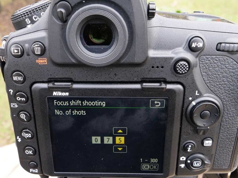 Nikon 850 Focus Shift: 02 Set your number of shots