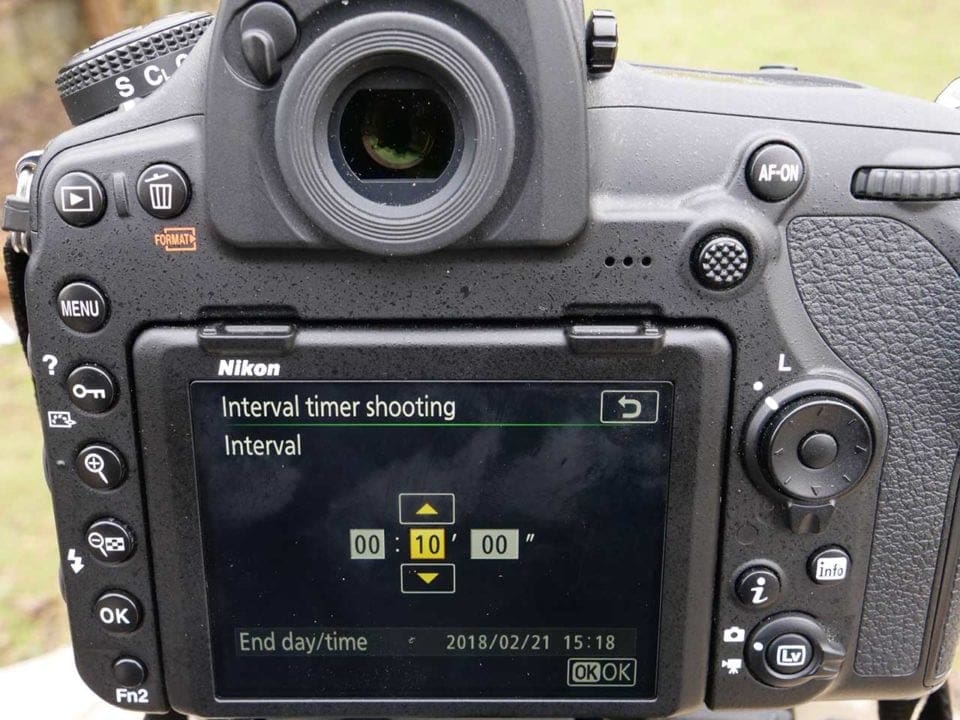 Nikon D850 timelapse tutorial: shots per interval
