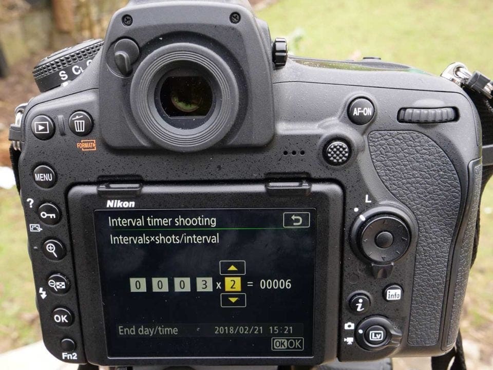 Nikon D850 timelapse tutorial: shots per interval