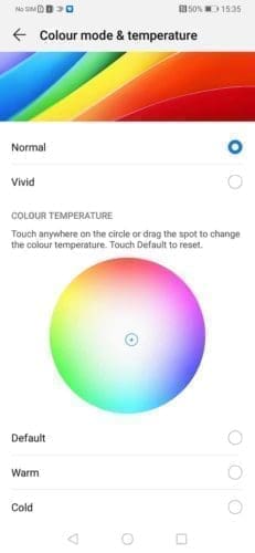 Best settings for the Huawei P30 Pro: set up colours