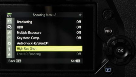 How do you use Olympus High Res Shot Mode?