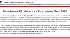 CP+ 2020 trade show also canceled due to coronavirus