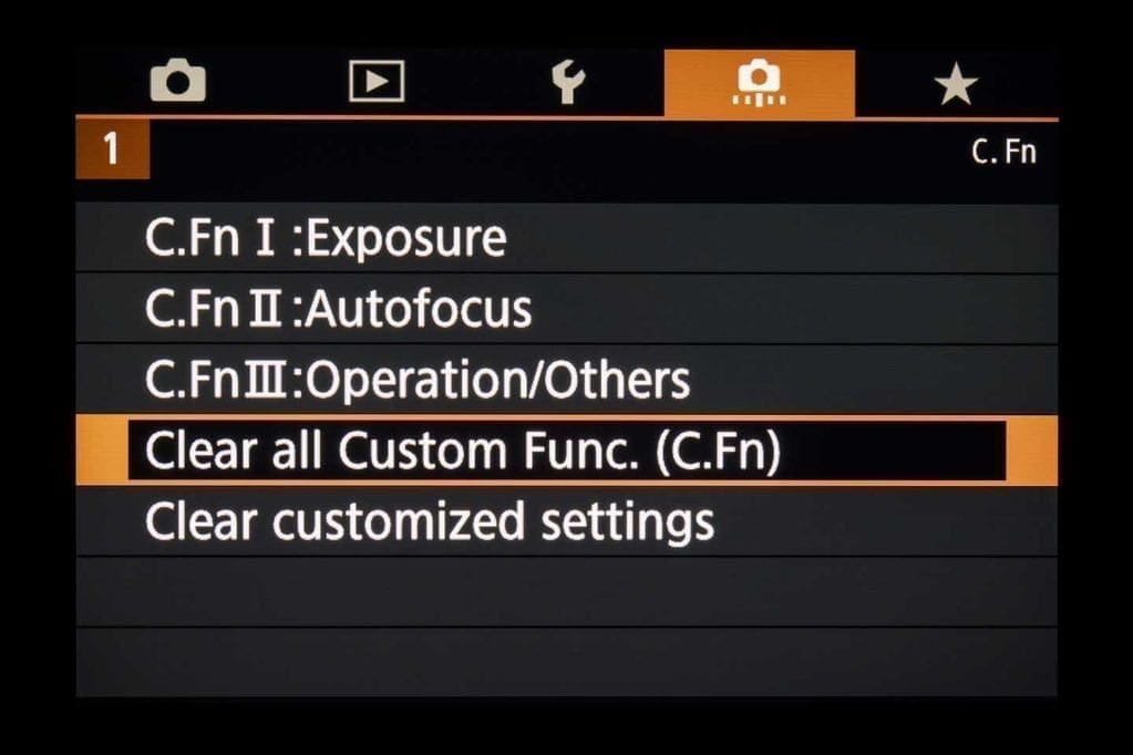 How to customise Canon EOS R cameras: resetting custom functions