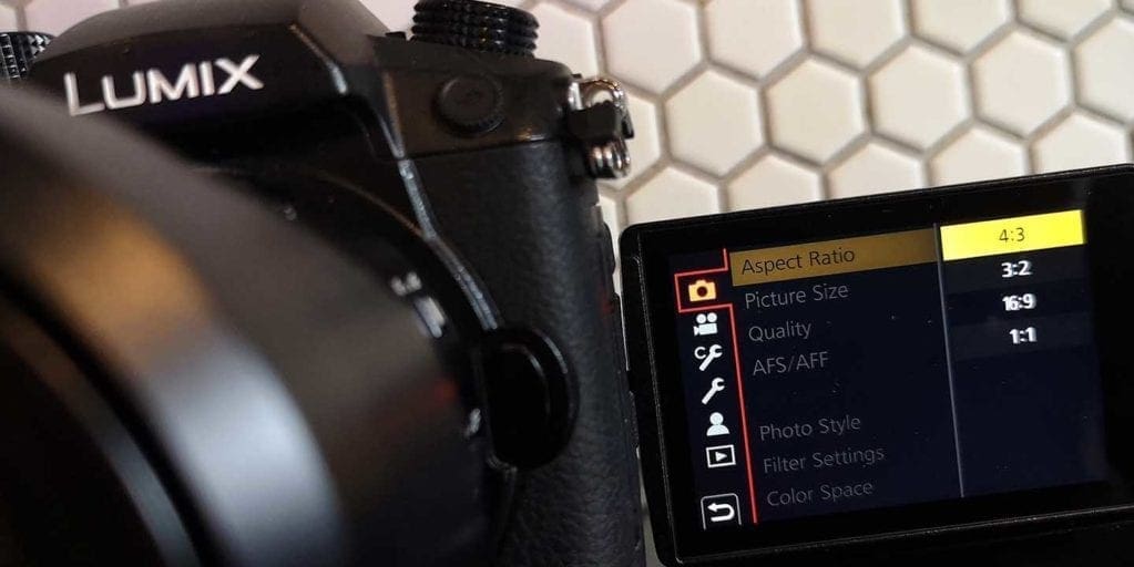 How to set the aspect ratio on a Panasonic camera