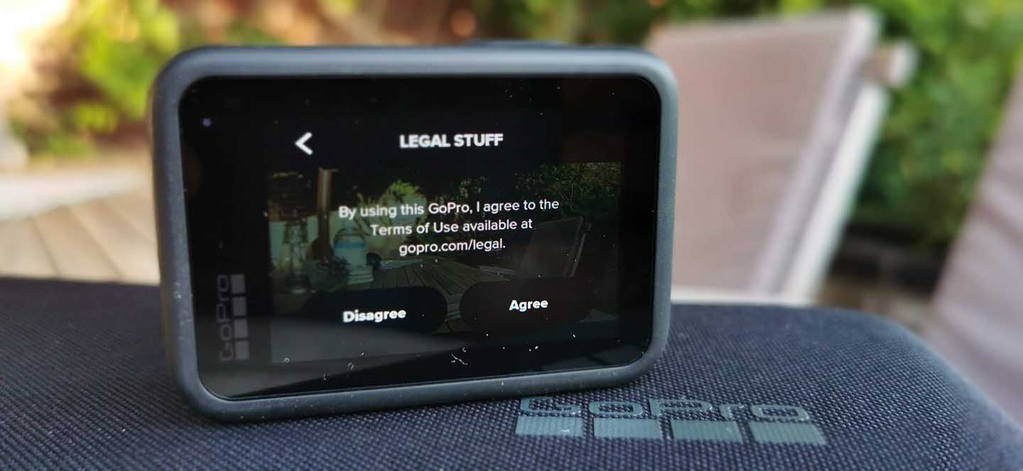 How to set up your GoPro: accept legal terms