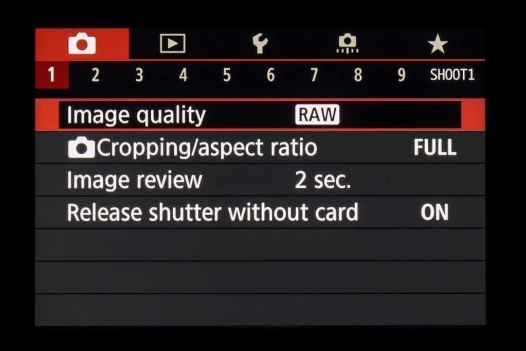 Setting up the Canon EOS R image quality