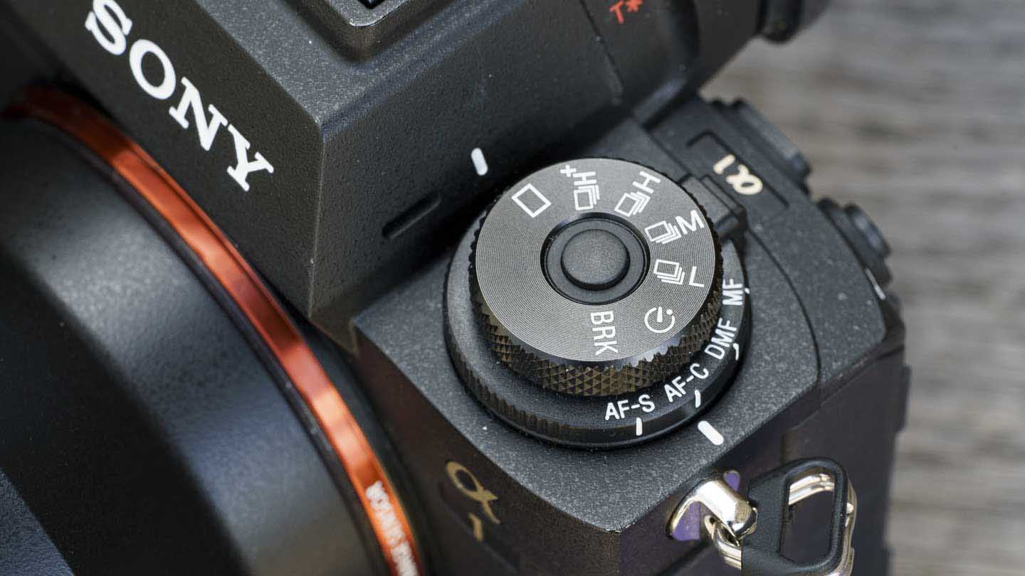Sony A1 review drive mode dial and focus mode dial