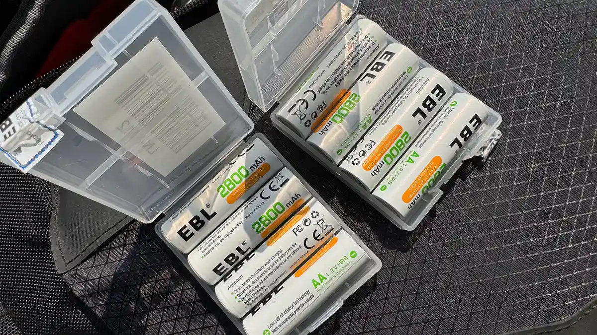 EBL AA Rechargeable Batteries in case eight