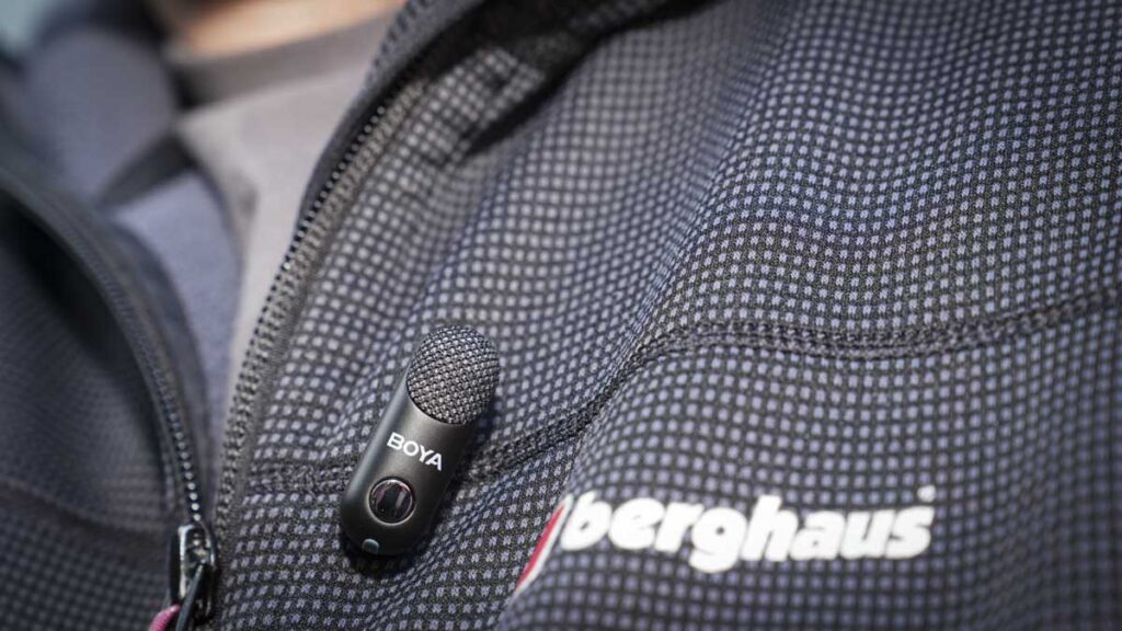 Boya Magic review - clipped onto jacket