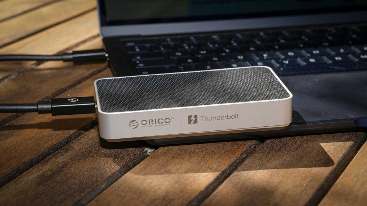 I used this Orico Thunderbolt 5 enclosure and it made external