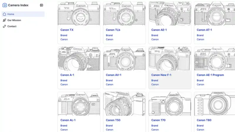 Camera Index aims to catalogue every film camera ever made