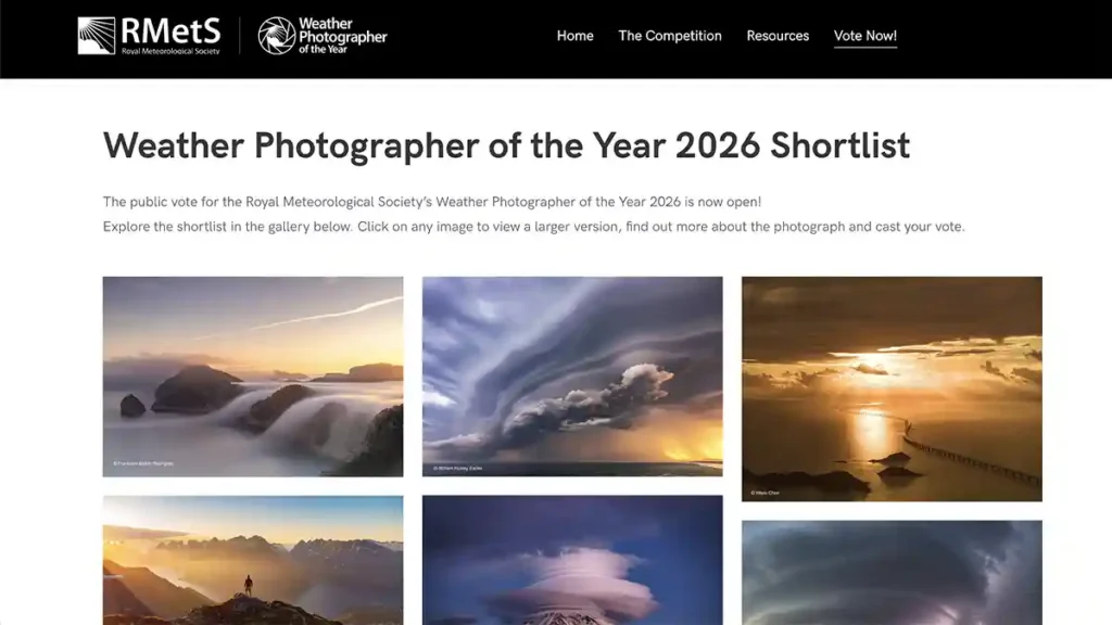 Weather Photographer of the Year 2026 shortlist